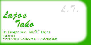 lajos tako business card